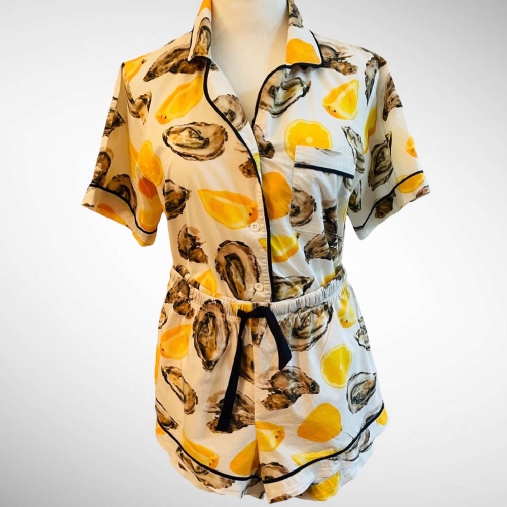 KATIE KIME THE WORLD IS YOUR OYSTER PAJAMA SHORTS SET SIZE MEDIUM